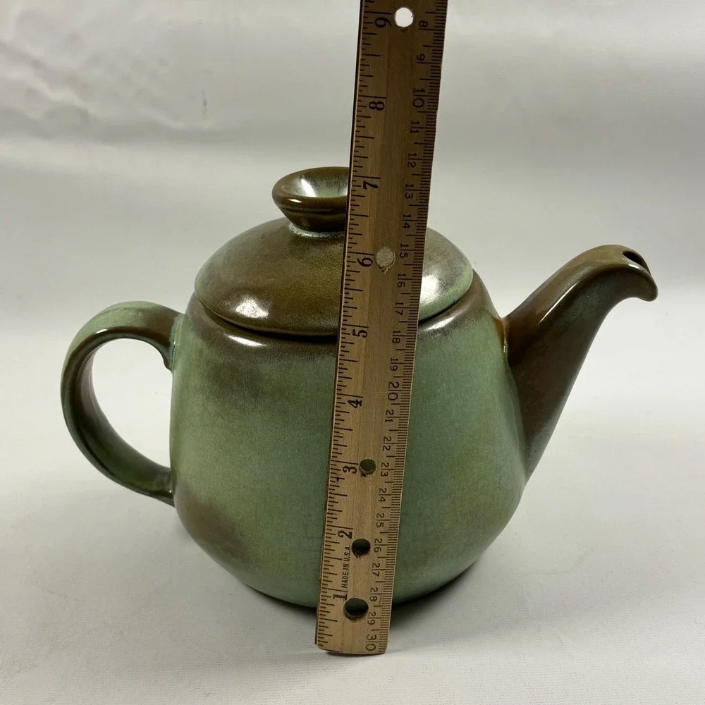 Vintage Frankoma Plainsman Teapot with Lid Prairie Green 4 Cup Flaws